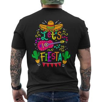 Let's Fiesta Cinco De Mayo Mexican Party Guitar Lover Men's T-shirt Back Print - Monsterry DE