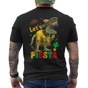 Let's Fiesta Mexican Dino Trex Cinco De Mayo Toddler Boys Men's T-shirt Back Print | Mazezy CA