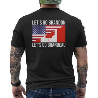 Let's Go Brandeau Usa Canada Flag Freedom Convoy Trucker Mens Back Print T-shirt | Mazezy