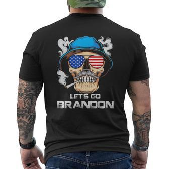 Let’S Go Brandon – Lets Go Brandon Skull American Flag Classic Mens Back Print T-shirt | Mazezy