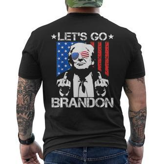 Let's Go Brandon Pro Trump 2024 Flag Anti Joe Biden Men's T-shirt Back Print - Monsterry CA