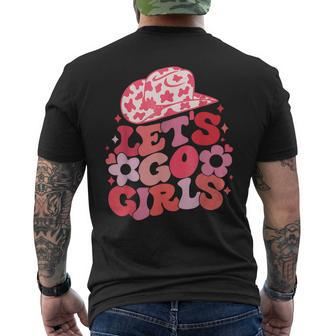 Let's Go Girls Pink Cowgirl Hat Country Valentine Bridesmaid Men's T-shirt Back Print | Seseable CA