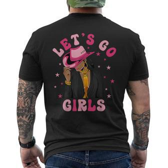 Let's Go Girls Western Black Cowgirl Bachelorette Party Men's T-shirt Back Print - Monsterry CA