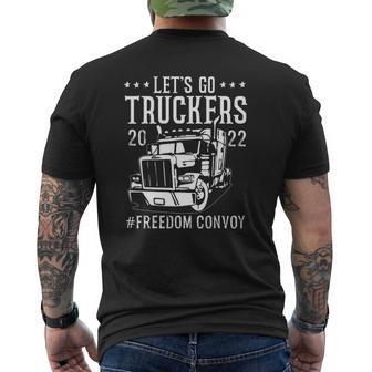 Let's Go Truckers Trucker Support Freedom Convoy 2022 Ver2 Mens Back Print T-shirt | Mazezy