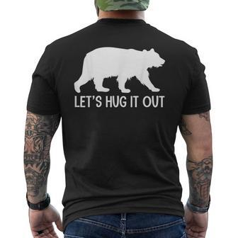 Let's Hug It Out Bear Hug Men's T-shirt Back Print - Monsterry UK