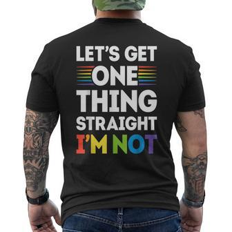 Let's Get One Thing Straight I'm Not T Gay Pride Lgbt Men's T-shirt Back Print - Monsterry AU