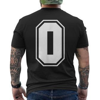 Letter O Number 0 Zero Alphabet Monogram Spelling Counting Men's T-shirt Back Print - Monsterry