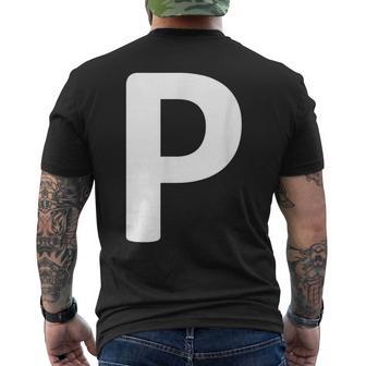 Letter P T-Shirt mit Rückendruck - Seseable