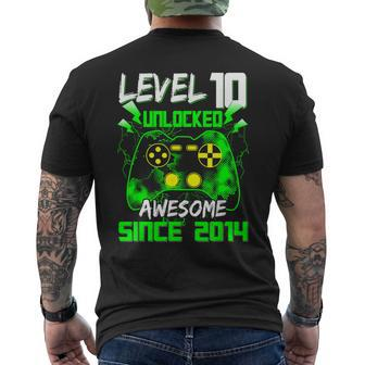 Level 10 Unlocked Awesome 2014 Video Game 10Th Birthday Boy Men's T-shirt Back Print - Thegiftio UK