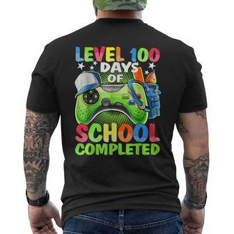 Level 100 Days Of School Completed Video Games Boys Gamer Men's T-shirt Back Print - Seseable