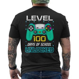 Level 100 Days Of School Unlocked 100Th Day Of School Boys Men's T-shirt Back Print | Mazezy