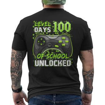Level 100 Days Of School Unlocked Boys 100Th Day Of School Men's T-shirt Back Print | Mazezy