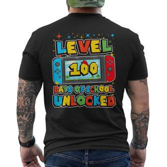 Level 100 Days Of School Unlocked Boys Gamer Video Games Men's T-shirt Back Print - Seseable