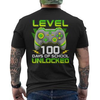Level 100 Days Of School Unlocked Gamer Video Games Kid Boys Men's T-shirt Back Print - Seseable