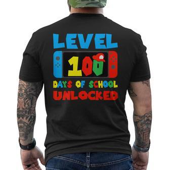 Level 100 Days Of School Unlocked Video Games Boys Gamer Men's T-shirt Back Print | Mazezy