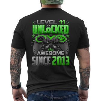 Level 11 Unlocked Awesome Since 2013 11Th Birthday Gaming Men's T-shirt Back Print - Monsterry UK