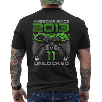 Level 11 Unlocked Awesome Since 2013 Gaming 11Th Birthday Men's T-shirt Back Print - Monsterry
