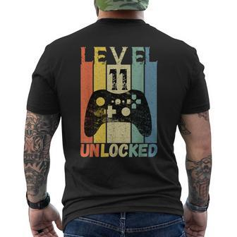Level 11 Unlocked Birthday Gamer Boys Video Game Men's T-shirt Back Print - Monsterry