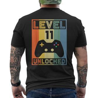 Level 11 Unlocked Video Gamer 11Th Birthday Gaming Men's T-shirt Back Print - Seseable
