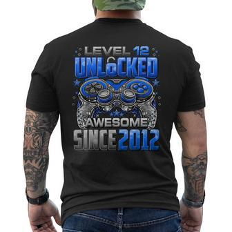 Level 12 Unlocked Awesome Since 2012 12Th Birthday Gaming Men's T-shirt Back Print - Thegiftio UK