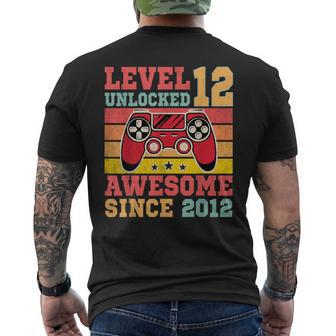 Level 12 Unlocked Vintage Video Game 12Th Birthday Gamer Men's T-shirt Back Print - Monsterry AU