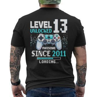 Level 13 Unlocked 13Th Gaming Birthday Men's T-shirt Back Print - Thegiftio UK