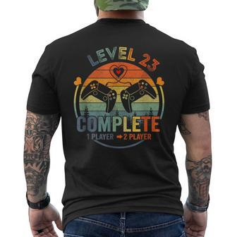 Level 23 Complete Gamer 23Rd Wedding Anniversary Men's T-shirt Back Print | Mazezy