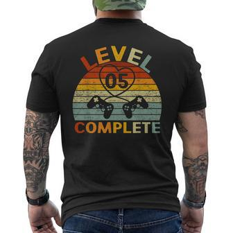 Level 5 Complete Gamers Couple 5Th Wedding Anniversary Men's T-shirt Back Print - Thegiftio UK