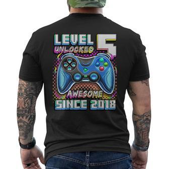 Level 5 Unlocked Awesome 2018 Video Game 5Th Birthday Men's T-shirt Back Print - Monsterry UK