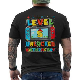 Level 5 Unlocked Birthday Boy Happy 5Th Birthday Videos Game Men's T-shirt Back Print - Monsterry DE