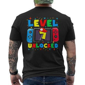 Level 7 Unlocked Gamer 7Th Birthday Video Game 7Yr Boys Men's T-shirt Back Print - Monsterry UK