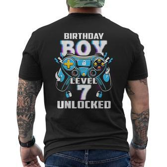 Level 7 Unlocked Video Game 7Th Birthday Gamer Boys Men's T-shirt Back Print - Monsterry AU