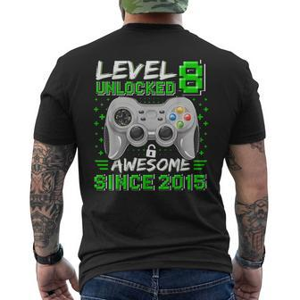 Level 8 Unlocked Awesome 2015 Video Game 8Th Birthday Gamer Men's T-shirt Back Print - Monsterry CA