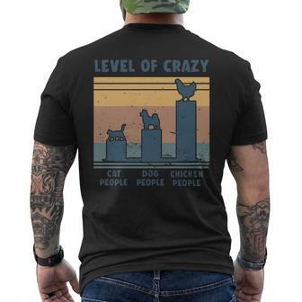 Level Of Crazy Chicken Lover Men's T-shirt Back Print | Mazezy