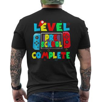 Level Preschool Complete Last Day Of School Video Game Men's T-shirt Back Print - Seseable