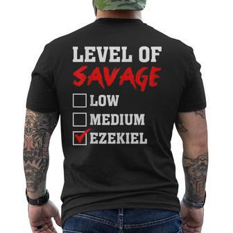 Level Of Savage Ezekiel Custom Name Men's T-shirt Back Print - Monsterry