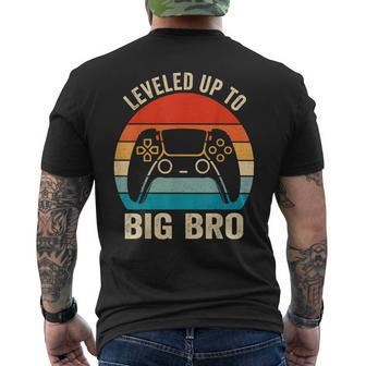 Leveled Up To Big Brother Est 2024 Promoted To Big Bro Men's T-shirt Back Print - Thegiftio UK