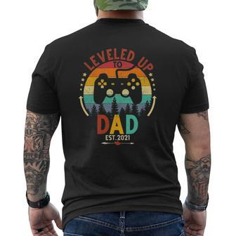 I Leveled Up To Dad Est 2021 Video Gamer Mens Back Print T-shirt | Mazezy