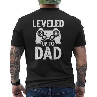 Leveled Up To Dad Video Game New Dad Gaming Mens Back Print T-shirt | Mazezy