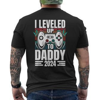 I Leveled Up To Daddy 2024 Soon To Be Dad Fathers Day Men's T-shirt Back Print - Thegiftio UK