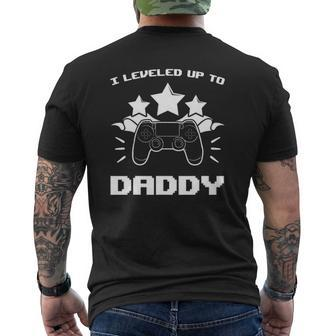 I Leveled Up To Daddy Gaming Gender Reveal Rpg Games Mens Back Print T-shirt | Mazezy