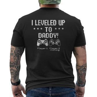I Leveled Up To Daddy New Dad Gamer New Parent Gamer Father Zip Mens Back Print T-shirt | Mazezy