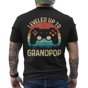 Leveled Up To Grandpop Video Game For Father's Day Men's T-shirt Back Print - Thegiftio UK