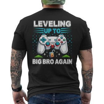 Leveling Up To Big Bro Again 2024 Gamer Men's T-shirt Back Print - Monsterry