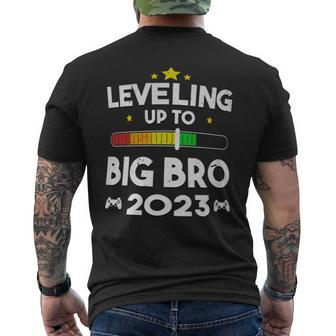 Leveling Up To Big Bro Promoted To Brother Est 2023 Loading Men's T-shirt Back Print - Monsterry