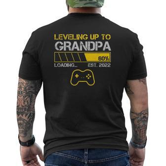Leveling Up To Grandpa Est 2022 Loading Gaming Family Mens Back Print T-shirt | Mazezy