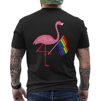 Lgbt Flamingo Pride Flag Mens Back Print T-shirt - Thegiftio UK