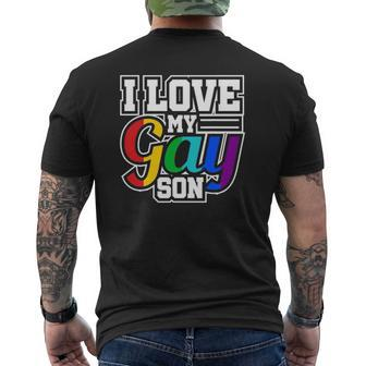 Lgbt Lesbian Gay Pride I Love My Gay Son Mens Back Print T-shirt | Mazezy