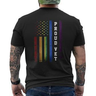 Lgbt Military Soldier Pride Proud Veteran Rainbow Usa Flag Mens Back Print T-shirt - Thegiftio