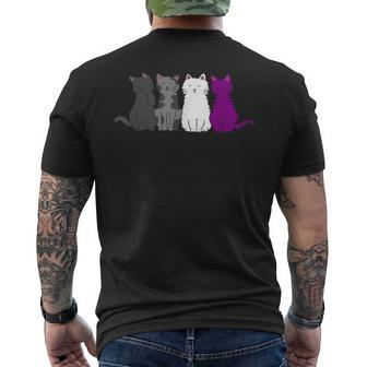 Lgbt Pride Cat Animal Ace Flag Asexuality Demisexual Asexual Men's T-shirt Back Print - Monsterry